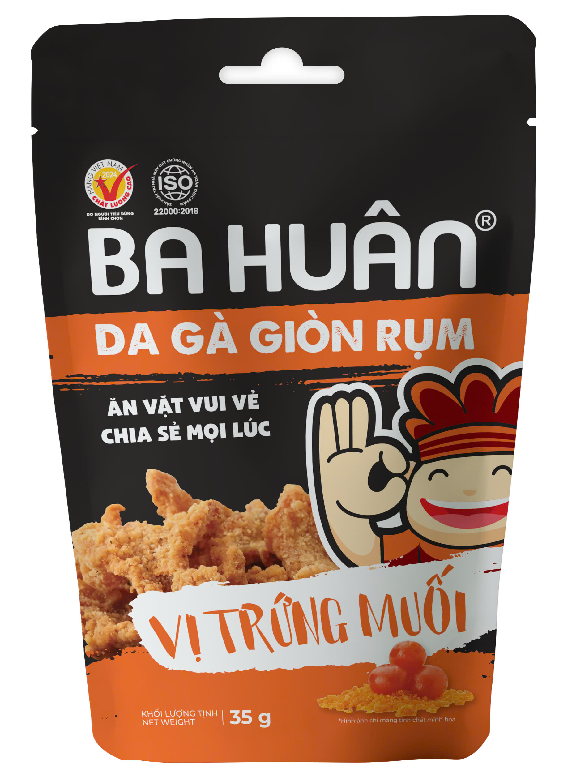 Da gà giòn rụm vị trứng muối Da gà Ba Huân giòn rụm vị trứng muối